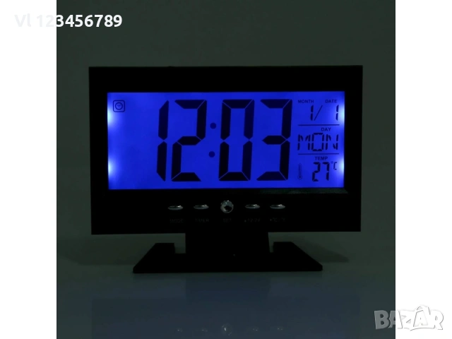 Часовник с голям LCD дисплей DS-8082 - Черен, снимка 3 - Стенни часовници - 53712321