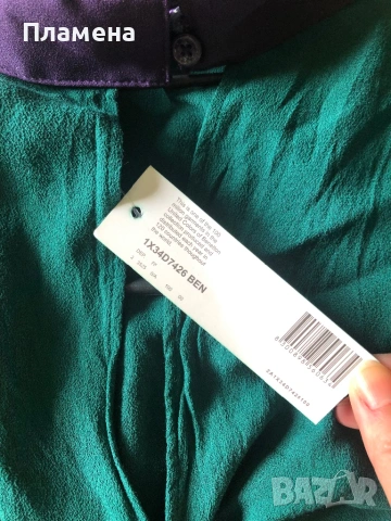 Зелено и лилаво риза хл на united colors of Benetton , снимка 3 - Ризи - 53930013