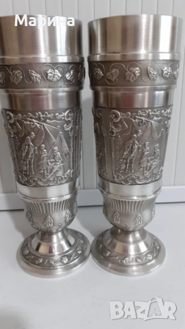 Кубки - чаши за вино от калай Antik*Vintage #118, снимка 2 - Антикварни и старинни предмети - 53096545