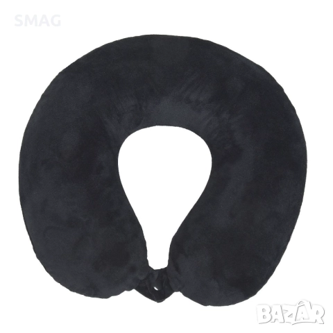 Анатомична пътна възглавница с мемори пяна, черна, 30x30 см_1219165