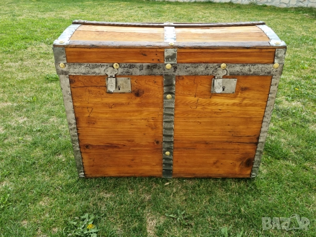 Стар дървен сандък/ракла/скрин, снимка 7 - Антикварни и старинни предмети - 49159844