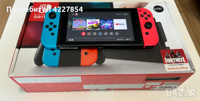 Nintendo Switch + 128GB SD-Card + Fortnite/Diablo III/Fifa/Super Mario, снимка 2 - Игри за Nintendo - 47168019