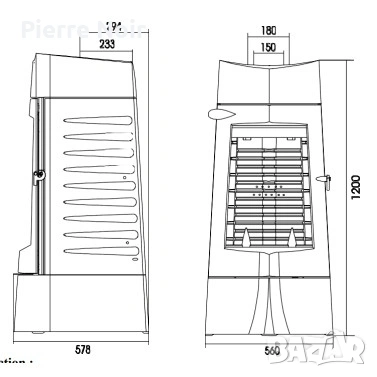 Френска чугунена печка / камина на дърва Invicta 14kW, снимка 14 - Камини - 27395795