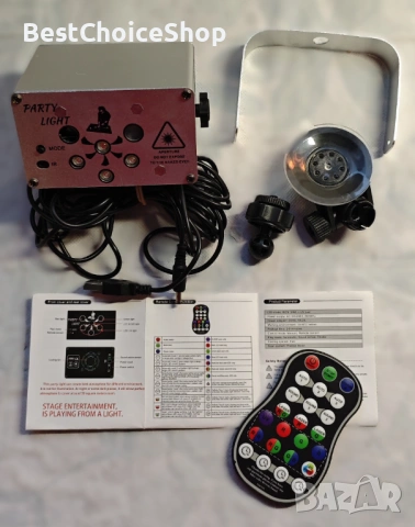 DJ диско светлина USB парти сценични светлини, 120 LED модела, активирани от звук - UV, дистанционно, снимка 2 - Друга електроника - 53664108