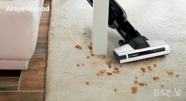 Безжична прахосмукачка Bosch BCH86HYG1 Athlet Series 6 ProHygienic 28 V с LED дисплей, бяла, снимка 12 - Прахосмукачки - 53782573