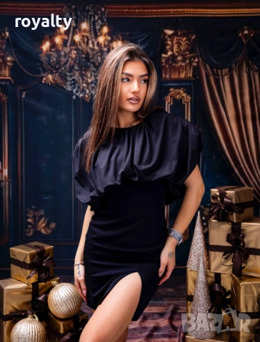 Черна Дамска Рокля , снимка 3 - Рокли - 52884867