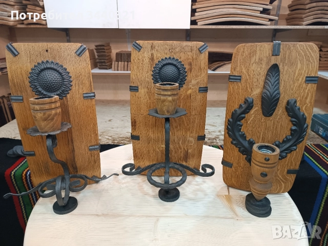 лампи, абажур, крушки, полюлей, аплици, дървени крушки., снимка 6 - Лампи за стена - 51664566