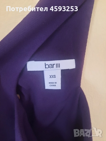 Дамска лилава рокля - размер XXS, снимка 5 - Рокли - 52830731