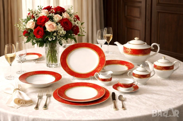 Сервизи за хранене Y o L i S a - лукс, използваеми в миялна машина ! ✨🖤, снимка 4 - Други стоки за дома - 52452822