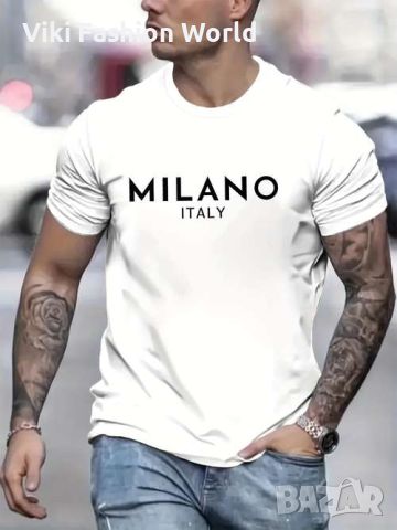 MILANO мъжки тениски в бяло , снимка 1 - Тениски - 45762227