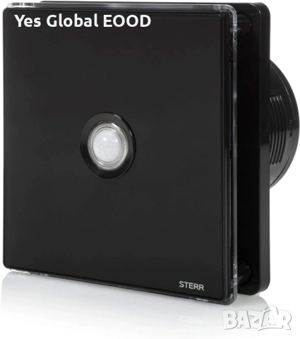 STERR 100mm Баня вентилатор LED + PIR Черен