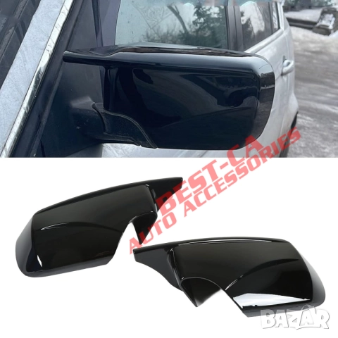 Капаци огледала със щипки черен пиано лак Batman подходящи за BMW E46