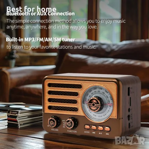  Ретро радио с USB и Bluetooth Cason , снимка 6 - Радиокасетофони, транзистори - 49858864