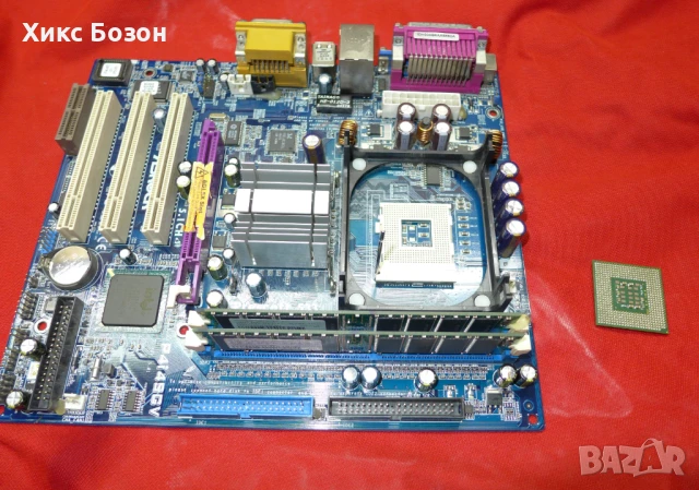 Дънна платка антика Asrock P4i45GV Intel s.478 с процесор и   охладител, снимка 7 - Работни компютри - 50759797