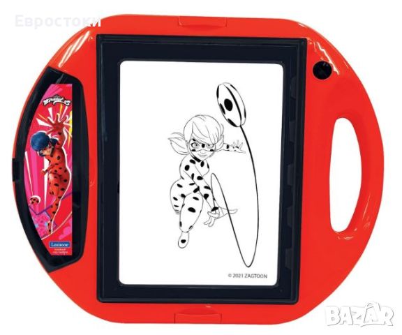 Дъска проектор за рисуване Lexibook Miraculous Ladybug Cat Noir с 10 шаблона, 4 печата и писалка, св, снимка 3 - Рисуване и оцветяване - 45918888