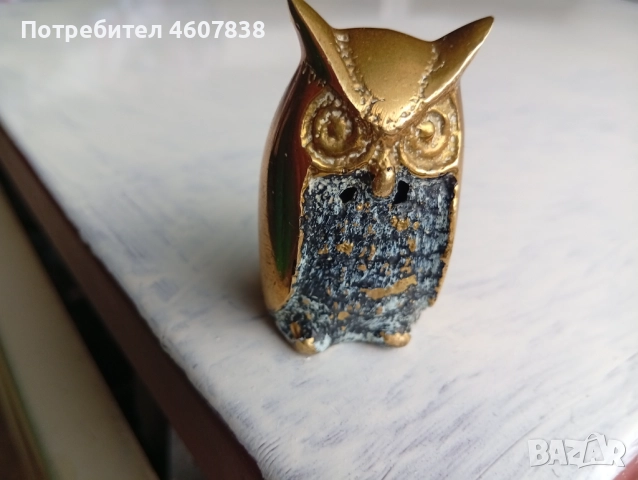 Бухалче месинг 5.5 см, снимка 2 - Декорация за дома - 52301862