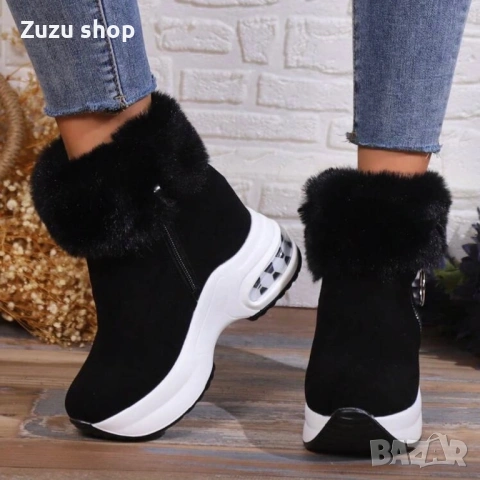 Дамкси черни зимни боти, снимка 3 - Дамски боти - 53056179