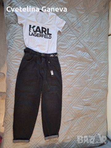Дънки и тениска Karl lagerfeld нови!, снимка 3 - Дънки - 46079146