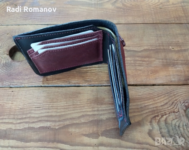 Ръчно изработен мъжки кожен портфейл , снимка 4 - Портфейли, портмонета - 51929434