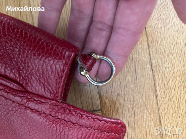 Червена кожена чанта на Musette, снимка 16 - Чанти - 45842132
