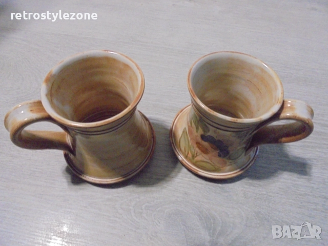 № 8425 Френски керамични чаши La Poterie Provence – винтидж сет 2 бр. , снимка 4 - Други ценни предмети - 52998856