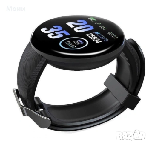 D18 - Интелигентен смарт часовник с измерване на пулс и кръвно, снимка 3 - Смарт гривни - 53918870