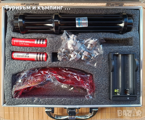 Мощен лазер 50000mw 450nm Gatling Burning / 5 приставки /, снимка 4 - Спортна екипировка - 52842217