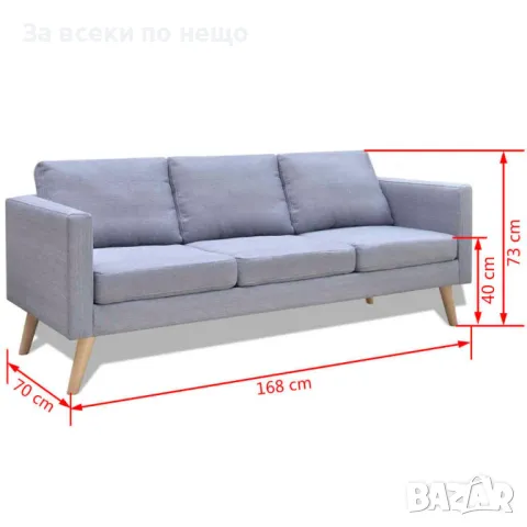 Комплект дивани, 2- и 3- местен, тапицерия от плат, светлосив Код P253, снимка 6 - Дивани и мека мебел - 49764955