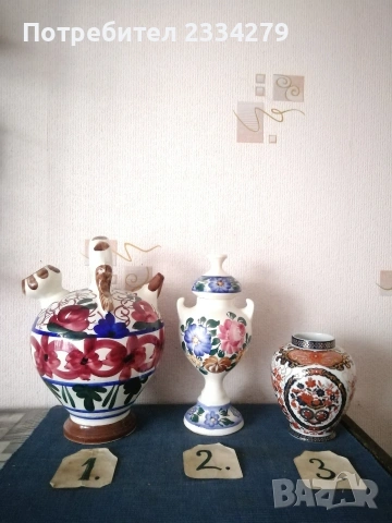 Керамични, порцеланови вази, свещник ръчна изработка. 