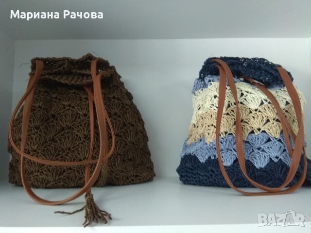 Дамски плетени чанти, снимка 3 - Чанти - 46404182