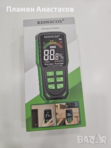  Безконтактен влагомер RDINSCOS MT37 – за стени, дърво, бетон и други, снимка 2 - Измервателни инструменти - 52073550