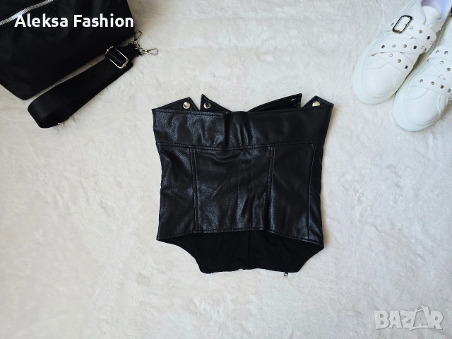 Дамски кожен корсет бюстие топ, снимка 4 - Корсети, бюстиета, топове - 51134047