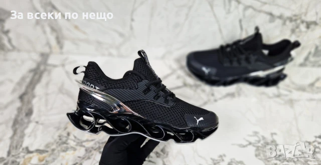 Puma Мъжки Черни Маратонки Със Сребрист Акцент🔝Мъжки Спортни Обувки Пума Код P760, снимка 6 - Маратонки - 50685977