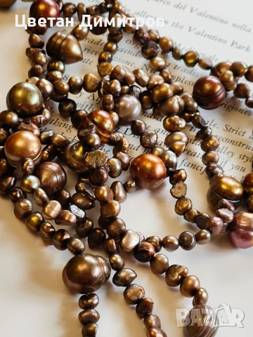 много ДЪЛГО ретро колие / наниз от  истински барокови перли, снимка 11 - Колиета, медальони, синджири - 53269828