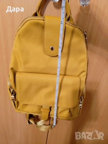 Дамска чанта – раница, цвят горчица, снимка 6 - Раници - 53064575