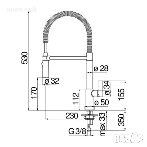 кухненски Италиянски смесител  NOBILI  FL96320

, снимка 2 - Смесители - 47080356