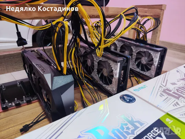 Продавам копачка с 3x RTX 3090 – Palit GameRock и Gigabyte Gaming OC, снимка 2 - Видеокарти - 47595525