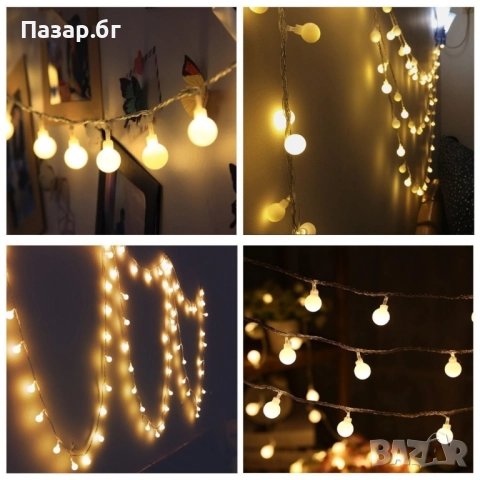 Соларно коледно LED осветление, 60 броя, , снимка 6 - Декорация за дома - 52501330