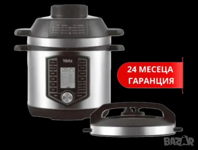 Мултикукър под налягане и Фритюрник Air Fryer 2в1, 6L, 44 функции, 12 програми, снимка 2 - Фритюрници - 47230954