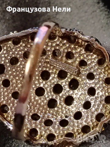 Диаманти, диаманти... Целият в диаманти💕 Винтидж съкровище. Златен ринг 12 к /500/ърна корона 925 и, снимка 5 - Пръстени - 53735943