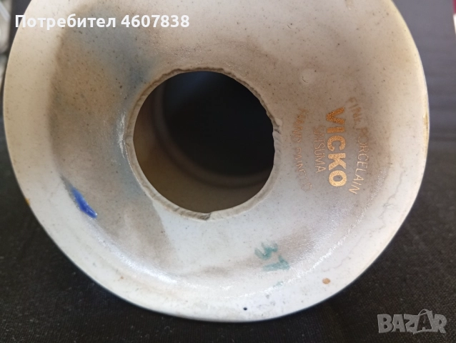 Порцеланов свещник Япония 25 см, снимка 5 - Антикварни и старинни предмети - 52388637