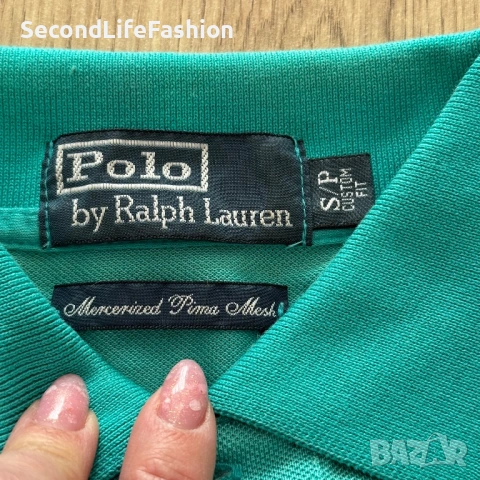 Polo Ralph Lauren мъжка поло тениска размер S синьо зелена , снимка 2 - Тениски - 53786387