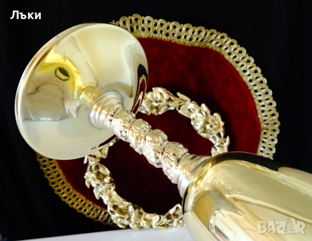 Бронзови чаши за вино 250 мл.,лози,грозде,позлата. , снимка 8 - Антикварни и старинни предмети - 52228396