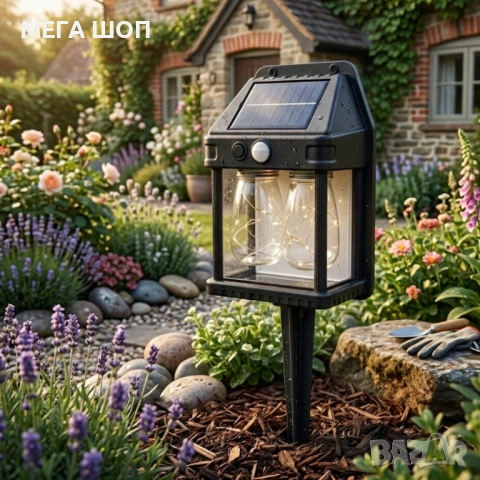 Соларна градинска лампа HW-889C-2 - естествена и енергоспестяваща светлина, снимка 2 - Друга електроника - 53856132
