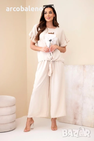 Дамски комплект от вискоза с щампована блуза и панталон, 11цвята , снимка 15 - Комплекти - 53863336