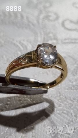 Vintage сребърен пръстен с позлата 3,62 грама , снимка 6 - Пръстени - 45306470