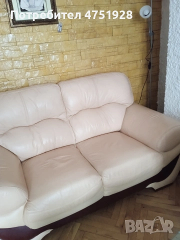 Диван,кожа,двойка и тройка, снимка 2 - Дивани и мека мебел - 53666766