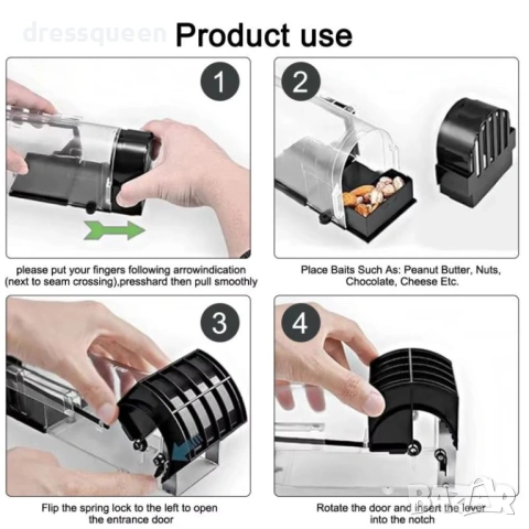 4681Професионален Тунелен Капан за Мишки Бързо Зареждане и Скрита Зона за Стръв, снимка 6 - Други стоки за дома - 53823757