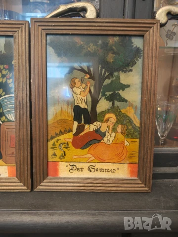 Картини  найвизъм лот рисувани върху стъкло дървени рамки , снимка 4 - Картини - 50474699