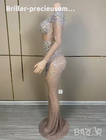 Рокля с камъни , снимка 3 - Рокли - 52694312